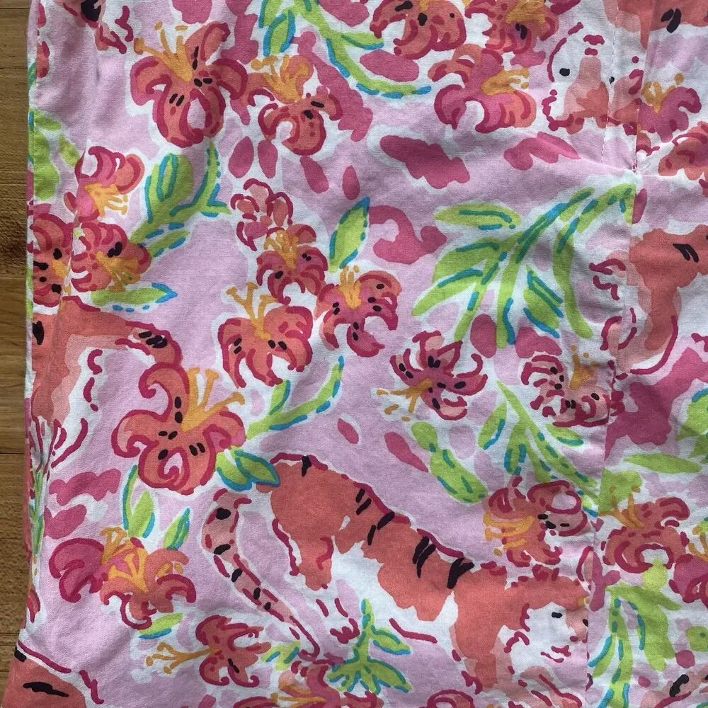 Lilly Pulitzer Little Girl’s 8 Pink Little Lilly Printed Shift Dress Tiger Cat